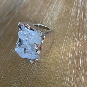 Gemfire ring with silver dip size 5